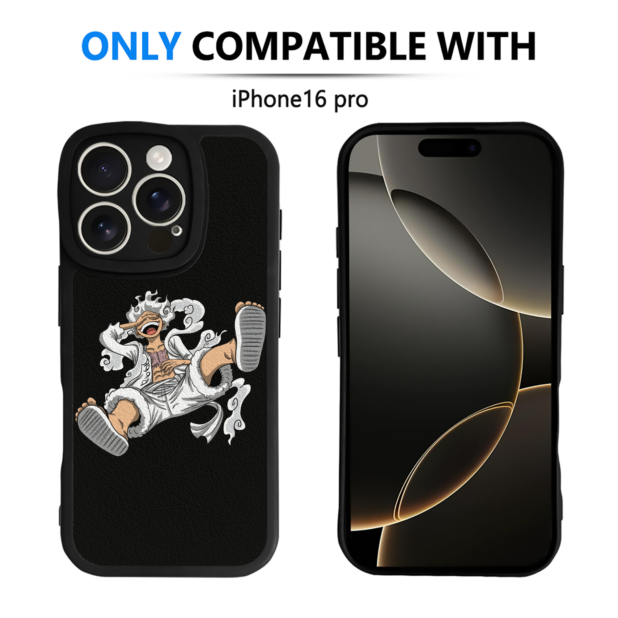 （画像用） ワンピース モンキー・D・ルフィ ONE PIECE Monkey D. Luffy 【iPhone 16シリーズ対応】シリコンスマホケース（レザー調） 材質：シリコン